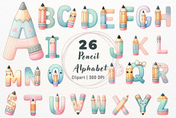 Download Pencil Alphabet Back to School Clipart - Alphabet Collection