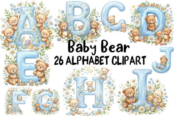 Download Baby Bear Alphabet Clipart - Alphabet Collection