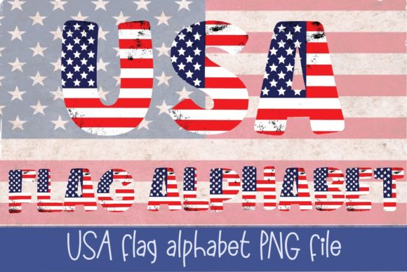 Download USA Flag Alphabet, Number, Symbol PNG - Alphabet Collection