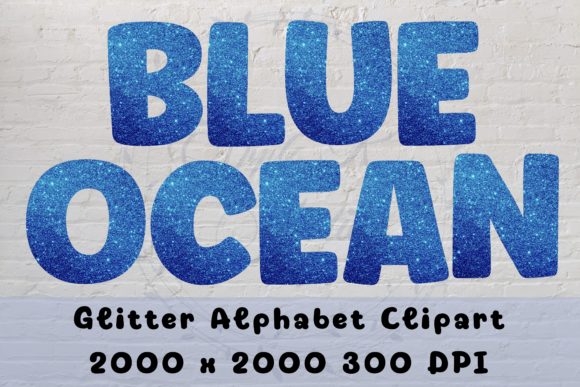 Download Blue Ocean Glitter Alphabet Clipart - Alphabet Collection