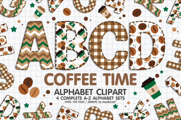 Download Coffee Time Alphabet Letters Sublimation - Alphabet Collection