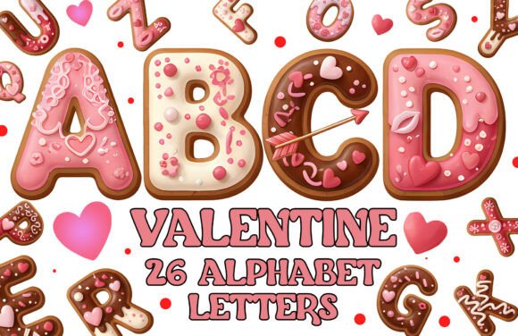 Download Valentines Alphabet Letters Sublimation - Alphabet Collection