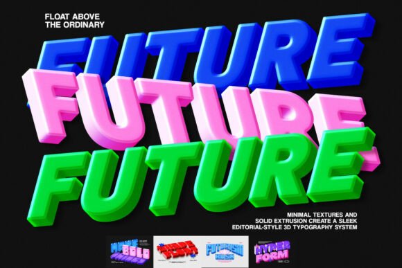 Download 3D Futuristic Extrude Text Effect - Premium Resources