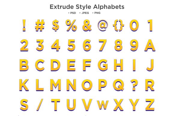 Download Extrude Style Alphabet, Abc Typography - Premium Resources