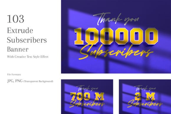 Download Extrude Subscribers Banners Set 102 - Premium Bundle