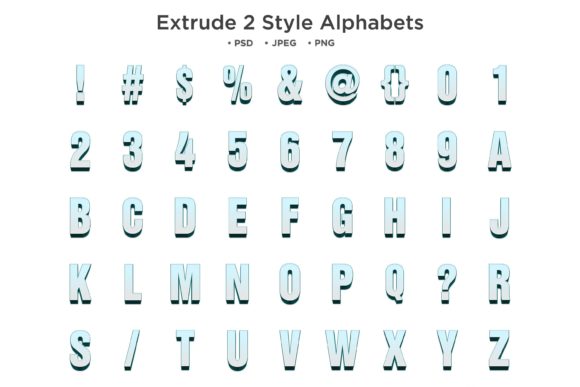 Download Extrude 2 Style Alphabet Abc Typography - Premium Resources