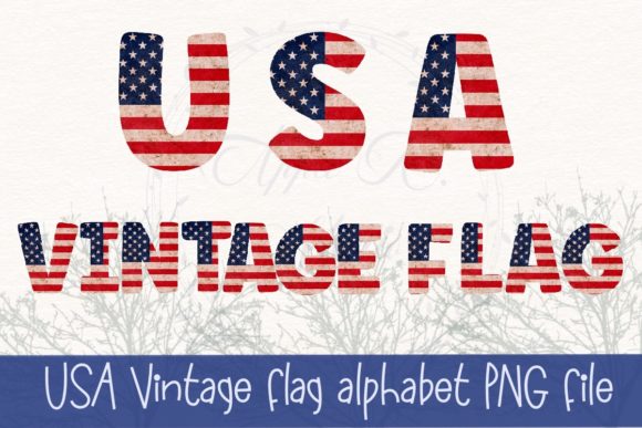 Download USA Vintage Flag Alphabet  Number Symbol - Alphabet Collection
