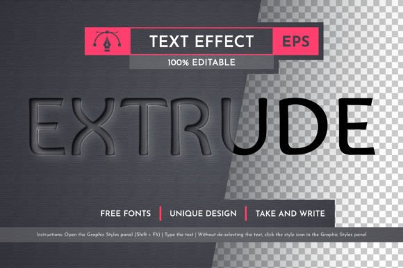 Download Extrude - Editable Text Effect - Extrude Collection